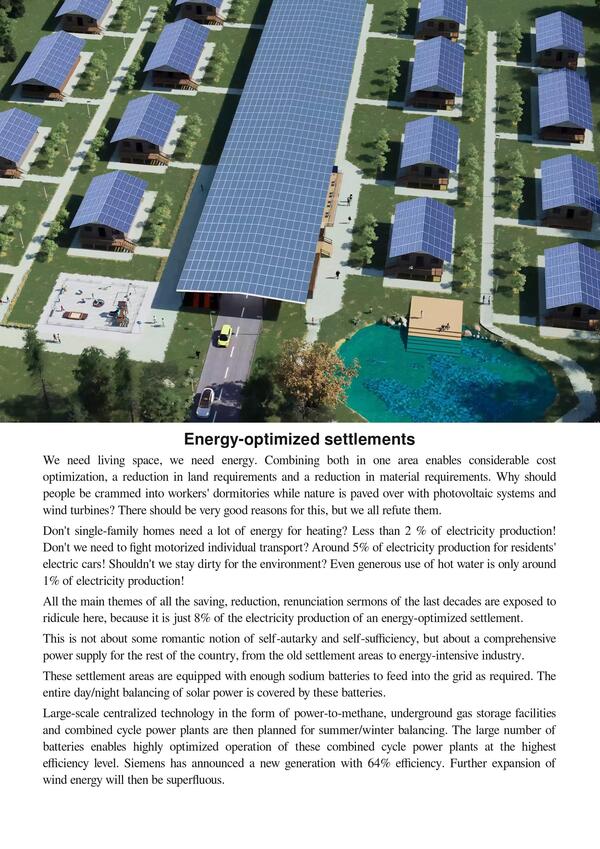 Energy-optimized settlements
We need living space, we need energy. Combining both in one area enables considerable cost optimization, less space and material requirements.
Picture 1